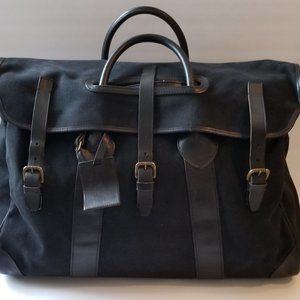 RALPH LAUREN Purple Label Black Canvas and Leather Buckle Travel bag